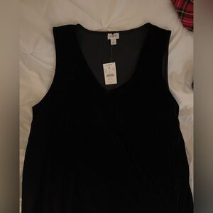 Black velvet sleeveless blouse from J Crew. New, Size L.